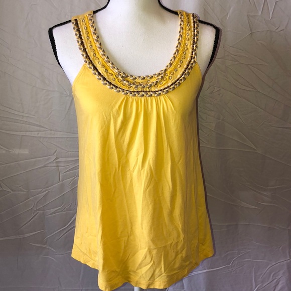 Sonoma Tops - Yellow tank top with tiny beads